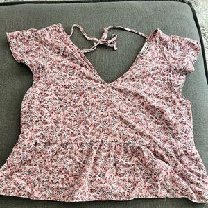 Abercrombie & Fitch Floral Blouse with back tie detail